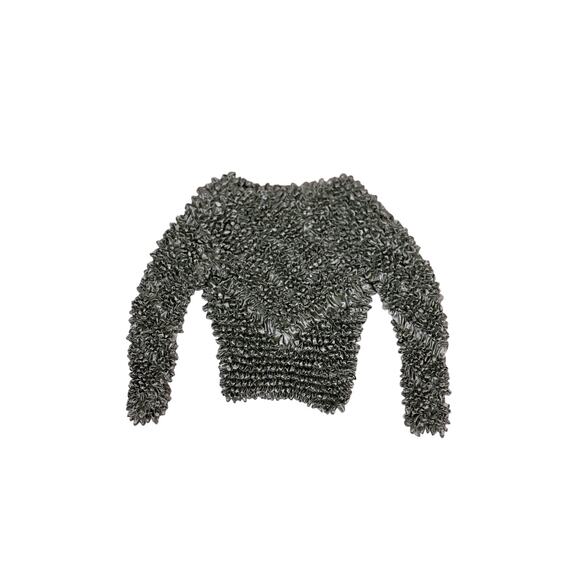 Green Long Sleeve 90s Y2K Stretch Magic Scarf Top – One Size Fit Retro Shirt - Picture 2 of 3